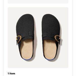 New Rothy’s The Buckle Clog size 7 Soft Black Boucle NEW